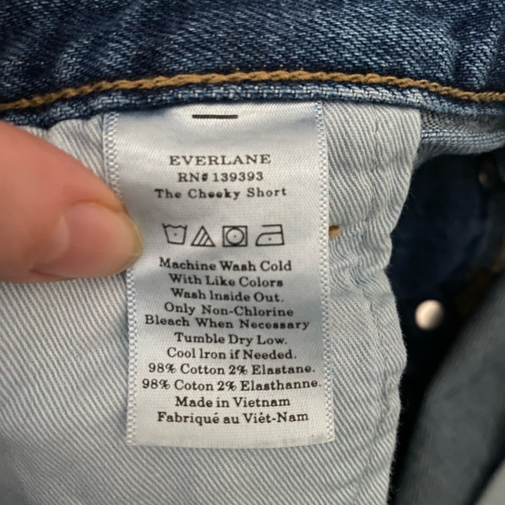 Everlane distressed jean shorts denim cutoff festival beach size 31 “The Cheeky” - Picture 5 of 5